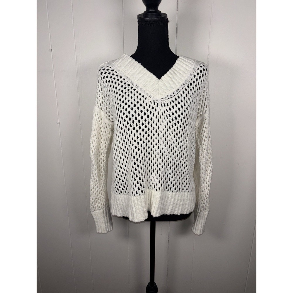 club monaco mesh boucle sweater ivory small‎